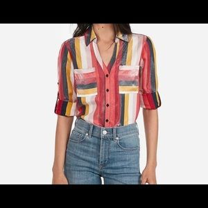 Express shimmer stripe top